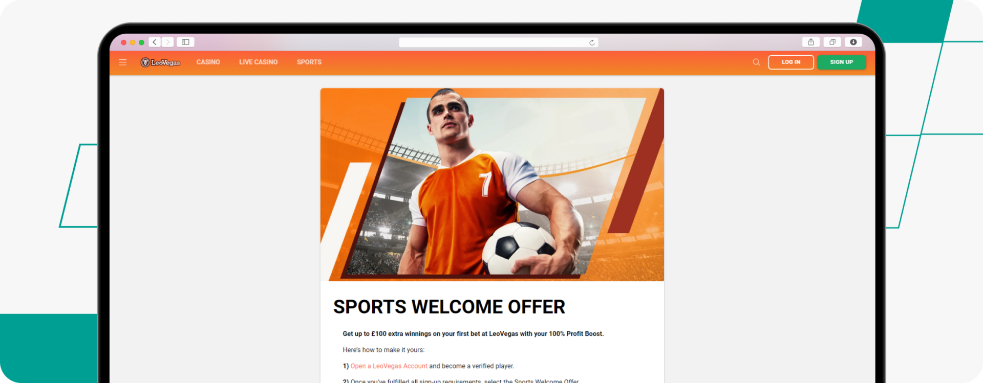 LeoVegas Welcome offer desktop screenshot