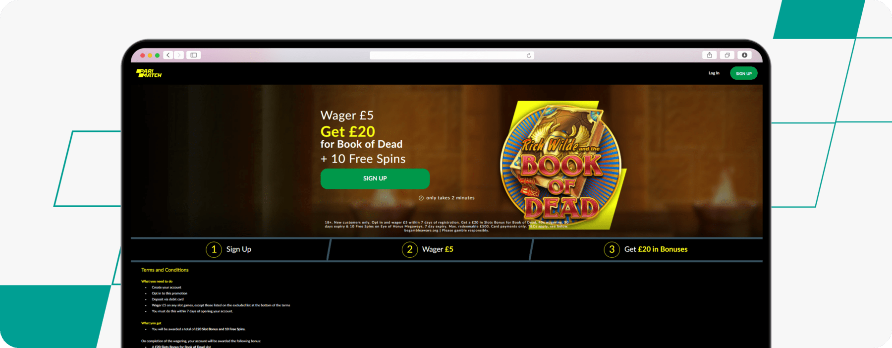 parimatch book of dead offer screenshot