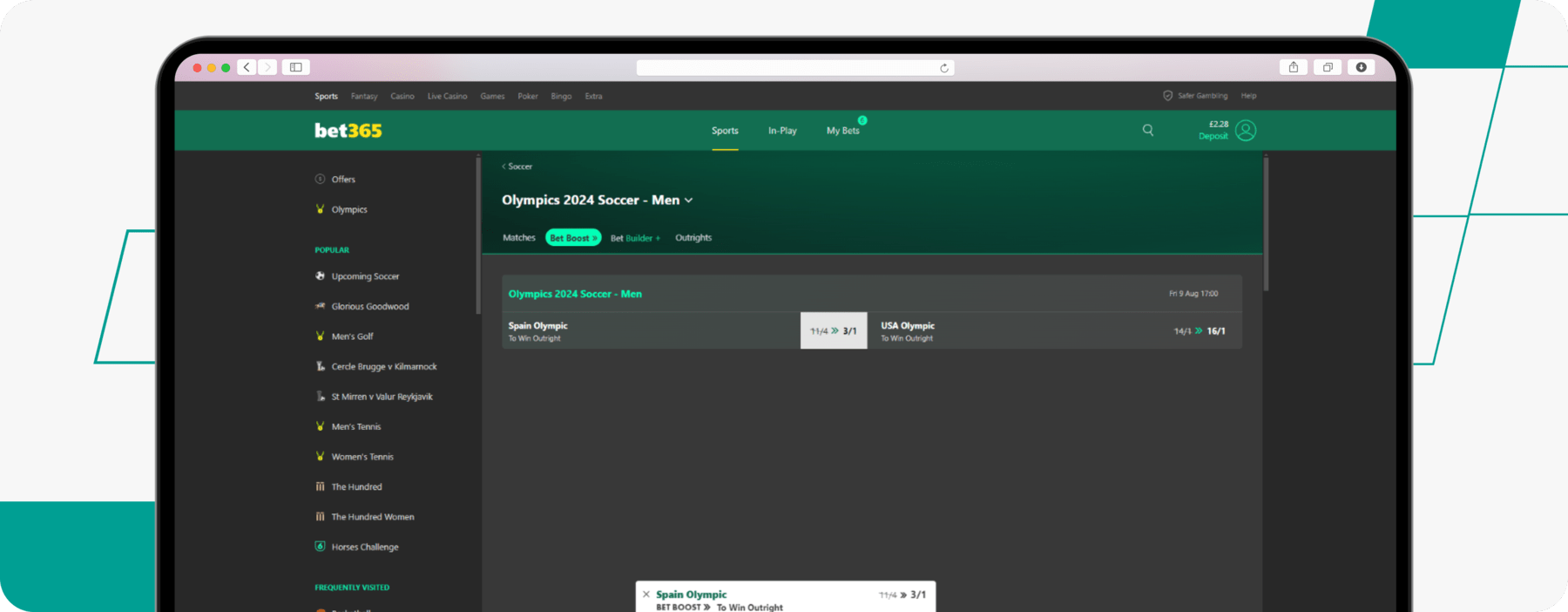 Bet365 Bet Boost Desktop